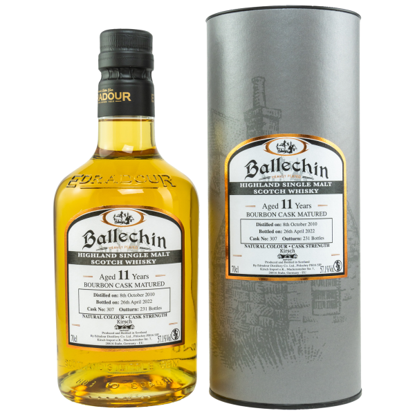 Ballechin 11 Jahre 2010 2022 Bourbon Cask Matured #307 57,1% 0,7l