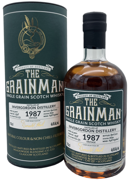 Invergordon 34 Jahre 1987 2022 Refill Hogshead #1538 The Grainman 46,4% 0,7l