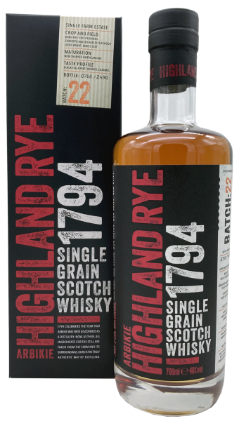 Arbikie 1794 Highland Rye Single Grain Batch: 22 48% 0,7l