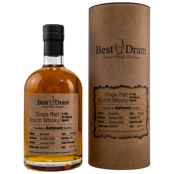 Aultmore 16 Jahre 2006 2023 1st Fill PX Barrel #306877 Best Dram 54,7% 0,7l
