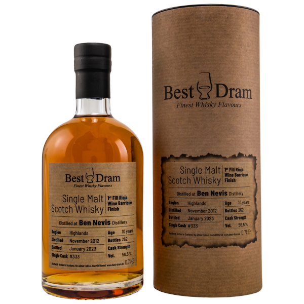 Ben Nevis 10 Jahre 2012 2023 1st Fill Rioja Barrique #333 Best Dram 56,5% 0,7l