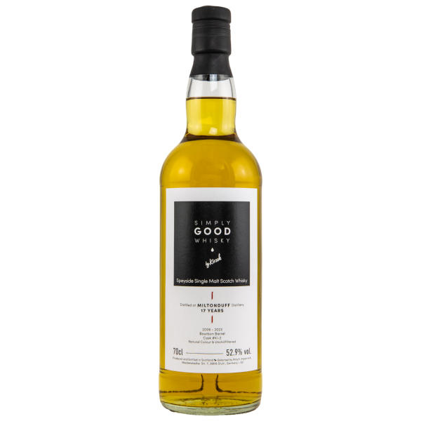 Miltonduff 17 Jahre 2006 2023 Bourbon Barrel #2 Simply Good Whisky 52,9% 0,7l