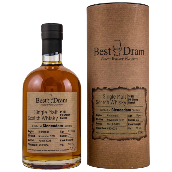 Glencadam 10 Jahre 2012 2023 1st Fill PX Barrel #900034 Best Dram 58,5% 0,7l