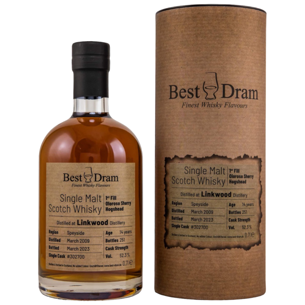 Linkwood 14 Jahre 2009 2023 1st Fill Oloroso #302700 Best Dram 52,3% 0,7l