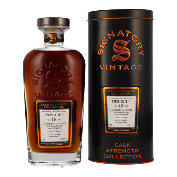 Speyside 18 Jahre 2005 2023 1st fill Oloroso Sherry Butt #DRU17/A106#8 Signatory 57,6% 0,7l