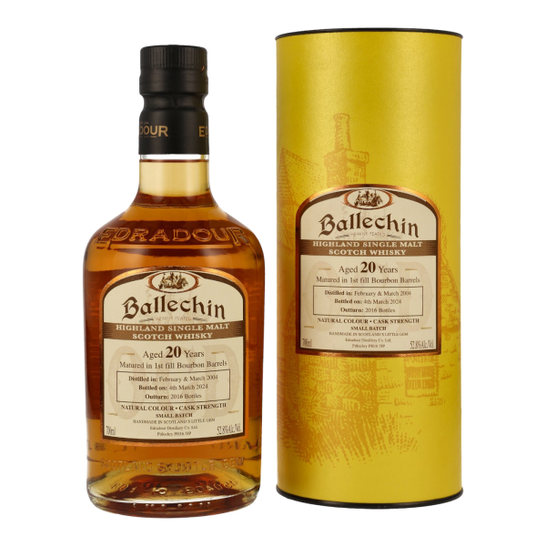 Ballechin 20 Jahre 2004 2024 OGD First Fill Bourbon Barrels Cask Strength 52,8% 0,7l