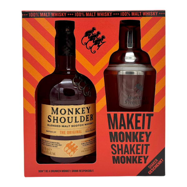 Monkey Shoulder Blended Malt Scotch Whisky mit Shaker 40% 0,7l