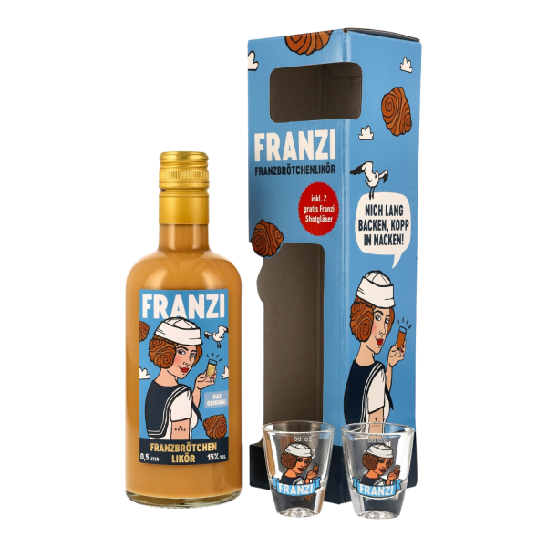 Franzi Franzbr&ouml;tchenlik&ouml;r 15% 0,5l + 2 Shot Gl&auml;ser