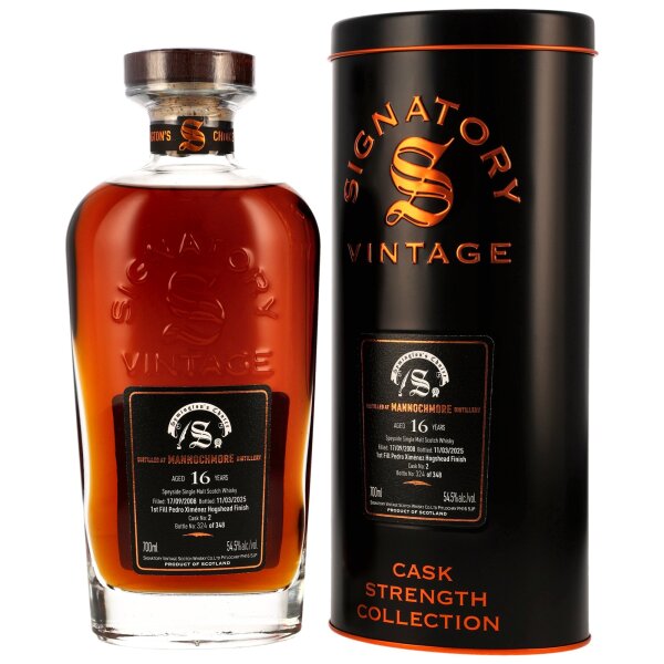 Mannochmore 16 Jahre 2008 2025 Symingtons Choice First Fill PX Hogshead Finish #2 Signatory 54,5% 0,7l