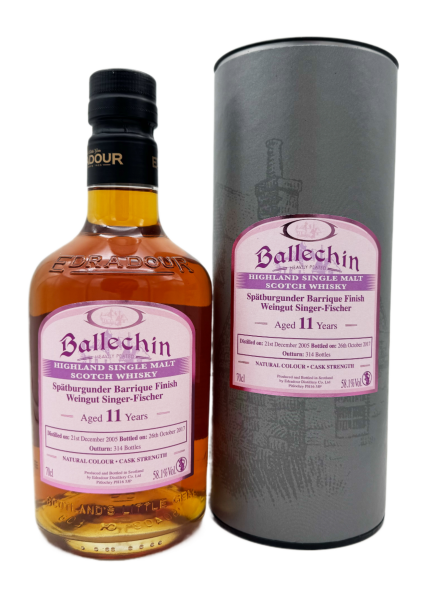 Ballechin 11 Jahre Sp&auml;tburgunder Singer-Fischer 58,1% 0,7l