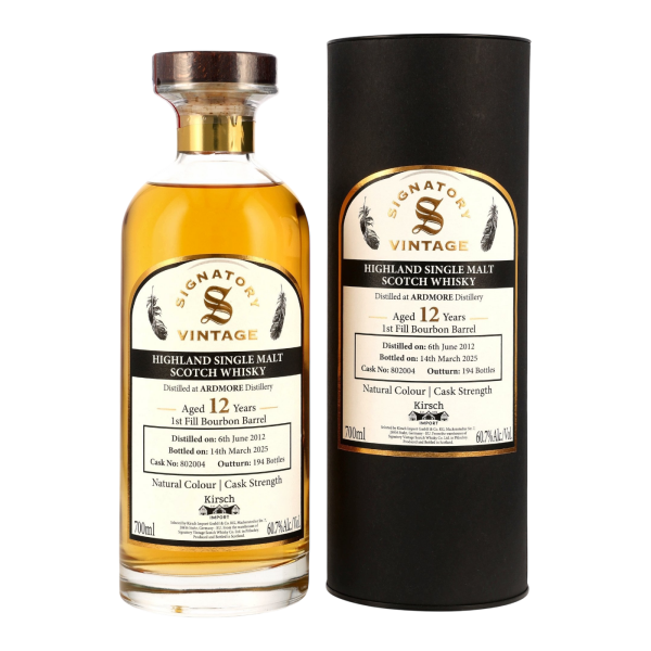 Ardmore 12 Jahre 2012 2025 First Fill Bourbon Barrel #802004 Kirsch Signatory 60,7% 0,7l