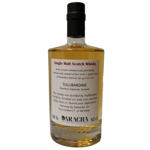 Tullibardine 7 Jahre 2010 2018 ex-Bourbon Barrel #47/2010 Daracha 60% 0,5l