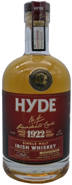 Hyde No. 4 Rum Finish Single Malt Irish Whiskey 46% 0,7l
