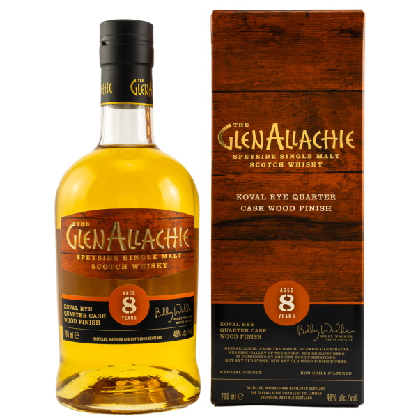 GlenAllachie 8 Jahre Koval Rye Wood Finish 48%  0,7l