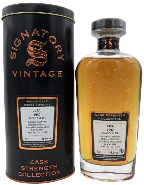 Jura 27 Jahre 1992 2020 Bourbon Barrel #2494 Signatory 48,9% 0,7l