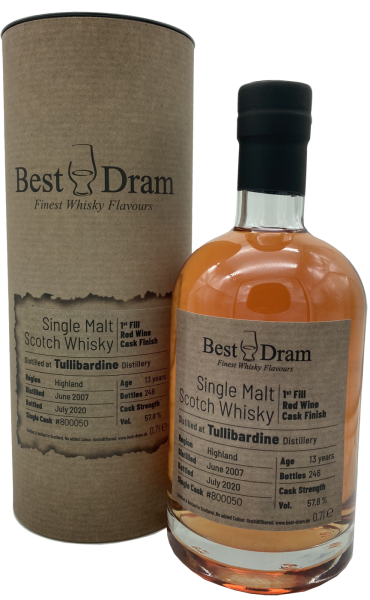 Tullibardine 13 Jahre 2007 2020 1st Fill Red Wine Cask Finish #800050 Best Dram 57,8% 0,7l