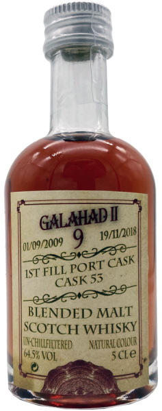MINI - Galahad II Blended Malt Scotch Whisky 9 Jahre 2009 2018 Ruby Port Finish #53 64,5% 0,05l