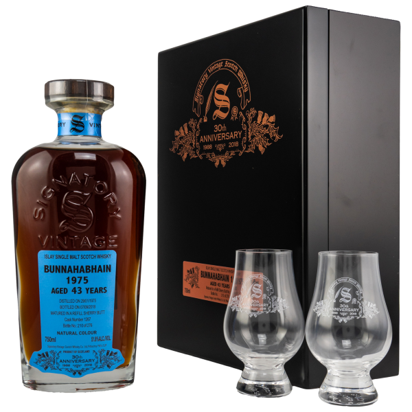 Bunnahabhain 43 Jahre 1975 2019 #1267 30th Anniversary Signatory 51,8% 0,7l