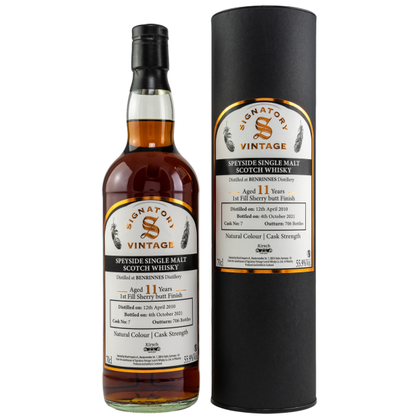 Benrinnes 11 Jahre 2010 2021 1st Fill Sherry Butt Finish #7 Signatory 55,9% 0,7l
