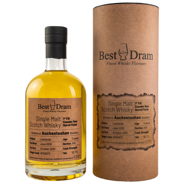 Auchentoshan 11 Jahre 2010 2021 1st Fill Ecuador Rum Barrel Finish #700972 Best Dram 52,7% 0,7l