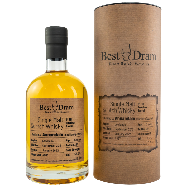 Annandale 6 Jahre 2015 2022 Peated 1st Fill Bourbon Barrel #567 Best Dram 56,2% 0,7l