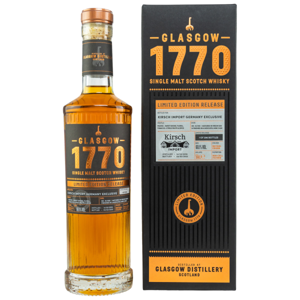 Glasgow 1770 3 Jahre 2018 2022 Peated Moscatel Finish Single Cask Kirsch 60,1% 0,5l