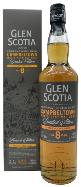 Glen Scotia 8 Jahre Peated - PX Cask Finish Campbeltown Malts Festival 2022 56,5% 0,7l