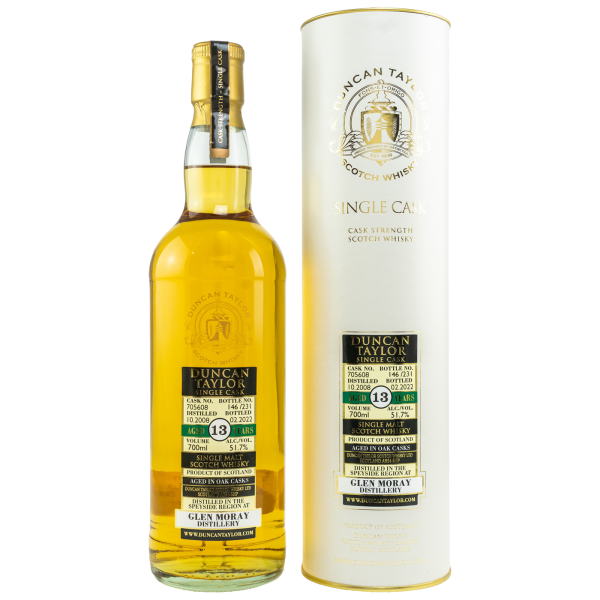 Glen Moray 13 Jahre 2008 2022 #705608 Duncan Taylor 51,7% 0,7l