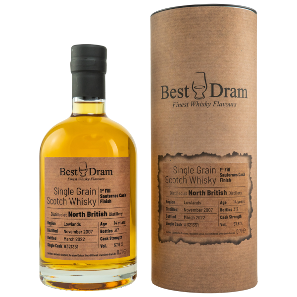 North British 14 Jahre 2007 2022 1st Fill Sauternes Cask #321351 Best Dram 57,8% 0,7l